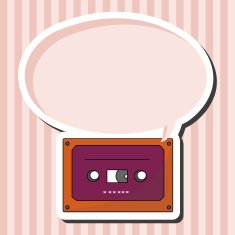 Audiotape theme elements vector eps N102
