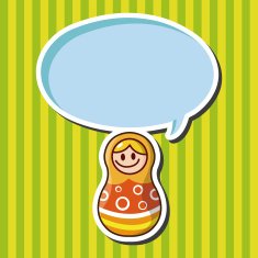 Matryoshka Russian traditional wooden doll vector pattern el N159