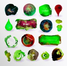 Set of watercolor label N6