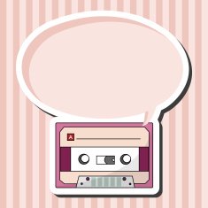 Audiotape theme elements vector eps N107