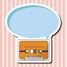 Audiotape theme elements vector eps N109