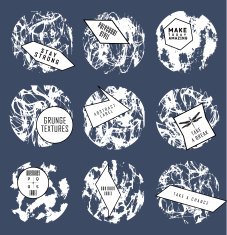Abstract set of blobs splash labels N27