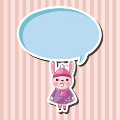 animal rabbit winter cartoon theme elements N6