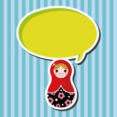 Matryoshka Russian traditional wooden doll vector pattern el N161
