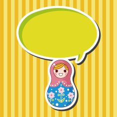 Matryoshka Russian traditional wooden doll vector pattern el N162