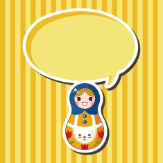 Matryoshka Russian traditional wooden doll vector pattern el N163