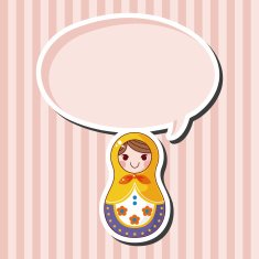 Matryoshka Russian traditional wooden doll vector pattern el N164