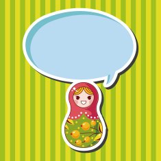 Matryoshka Russian traditional wooden doll vector pattern el N166