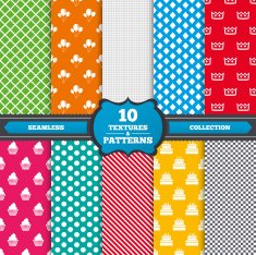 Birthday party icons Cake and cupcake symbol N2