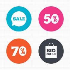 Sale speech bubble icon Big sale shopping bag N7