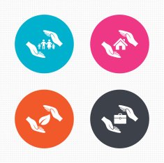 Hands insurance icons Human life-assurance N13