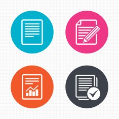Document icons File with chart and checkbox N2