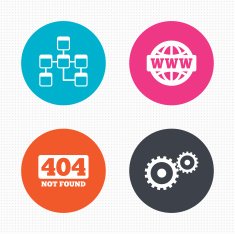 Website database icon Internet globe and repair N3