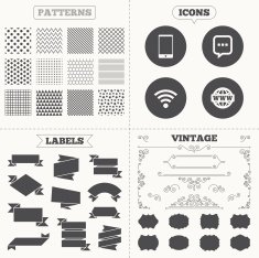 Communication icons Smartphone and chat bubble N3