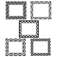 black and white pixel frames