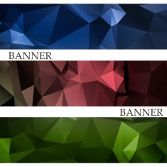Banners abstract multicolored polygonal mosaic background