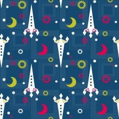 Seamless pattern of space and stars Kid's childish background N2