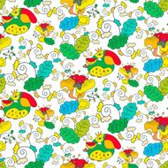 seamless pattern background with flowers and birds N2