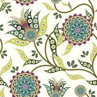 nature seamless pattern in flower shape