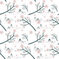 elegant cherry blossom seamless pattern background N2