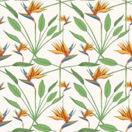 bird of the paradise flowers seamless pattern N2
