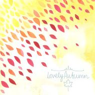 Watercolor background with autumn leaves