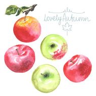 Watercolor apples