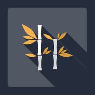 Flat modern design with shadow bamboo stems N2