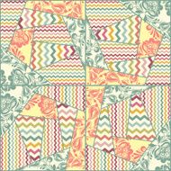 Vector color seamless patchwork pattern