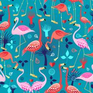 beautiful pattern lovers flamingos