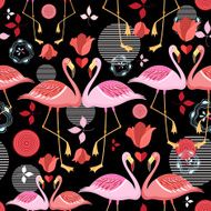 beautiful pattern lovers flamingos N2