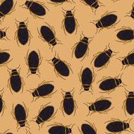 Seamless background with beetles