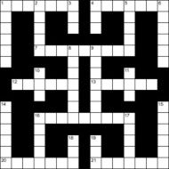 Empty 15x15 squares British-style crossword grid with numbers N2
