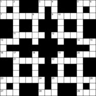 Empty 15x15 squares British-style crossword grid with numbers N6
