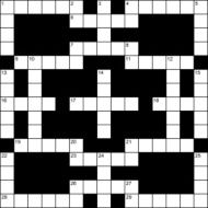 Empty 15x15 squares British-style crossword grid with numbers N7