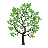 Tree and Green Leafs Vector Illustration N3