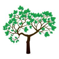 Tree and Green Leafs Vector Illustration N4