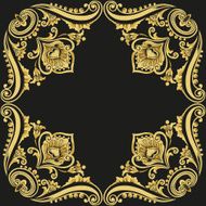 Ornament gold pattern frame