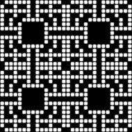 Geometric black and white square seamless pattern illustration N6