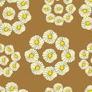 Seamless wreaths of camomiles