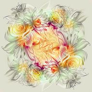 Flowers Roses lilies and camomile N6