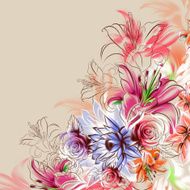 Flowers Roses lilies and camomile N7
