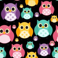 Owl Seamless Pattern Background Vector Illustration N4