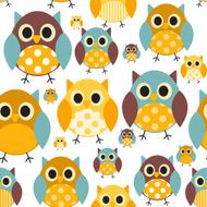 Owl Seamless Pattern Background Vector Illustration N6