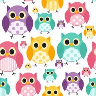Owl Seamless Pattern Background Vector Illustration N7