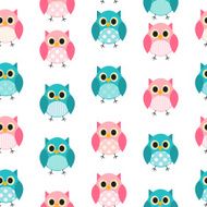 Owl Seamless Pattern Background Vector Illustration N9