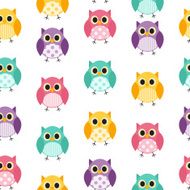 Owl Seamless Pattern Background Vector Illustration N11