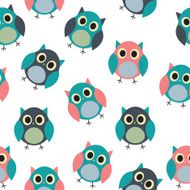 Owl Seamless Pattern Background Vector Illustration N12