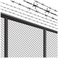 Barbed wire seamless background Vector fence illustration isolated on white