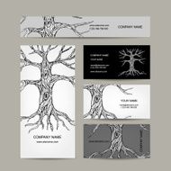 Tree with roots Business cards design